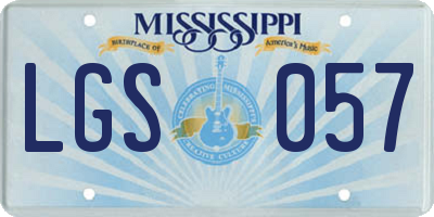MS license plate LGS057