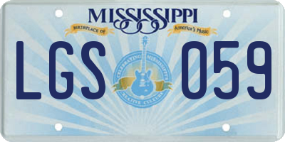 MS license plate LGS059