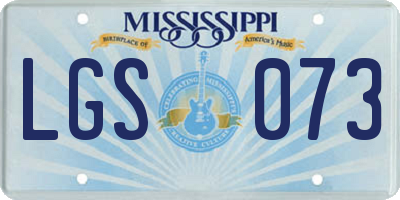 MS license plate LGS073