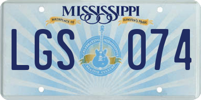 MS license plate LGS074