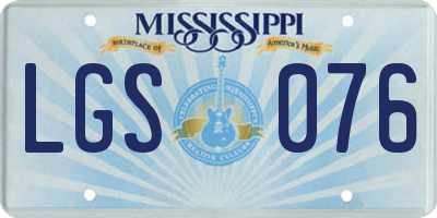 MS license plate LGS076