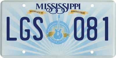 MS license plate LGS081