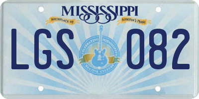 MS license plate LGS082