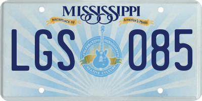 MS license plate LGS085