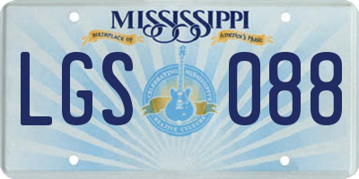MS license plate LGS088