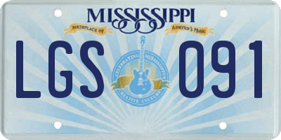 MS license plate LGS091
