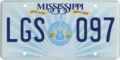 MS license plate LGS097
