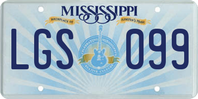 MS license plate LGS099