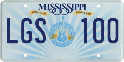 MS license plate LGS100