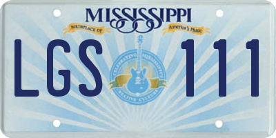 MS license plate LGS111
