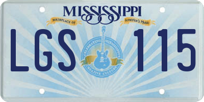 MS license plate LGS115