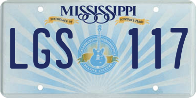 MS license plate LGS117