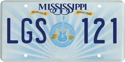 MS license plate LGS121
