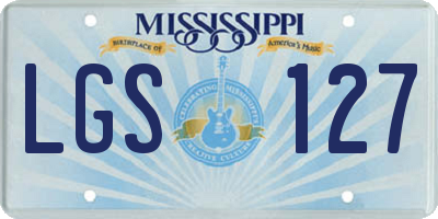 MS license plate LGS127