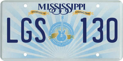 MS license plate LGS130