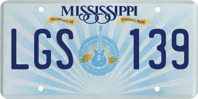 MS license plate LGS139