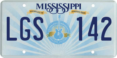 MS license plate LGS142