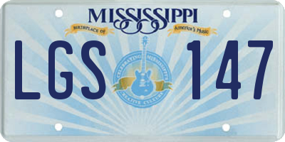 MS license plate LGS147
