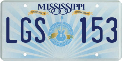 MS license plate LGS153