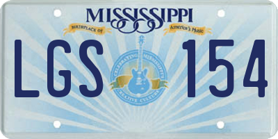 MS license plate LGS154