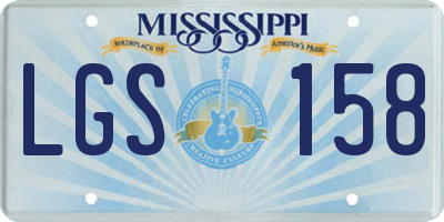MS license plate LGS158