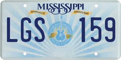 MS license plate LGS159