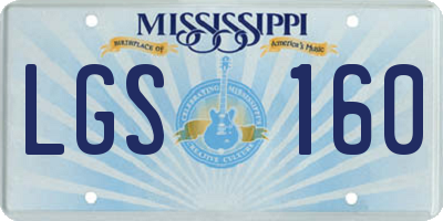 MS license plate LGS160