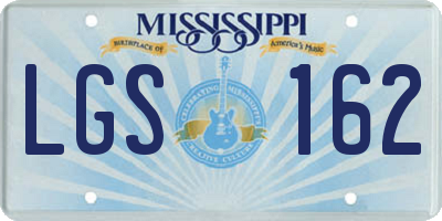 MS license plate LGS162