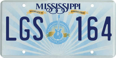 MS license plate LGS164