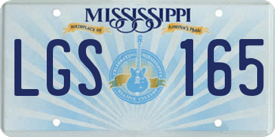 MS license plate LGS165