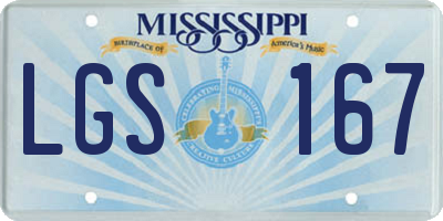 MS license plate LGS167
