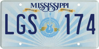 MS license plate LGS174