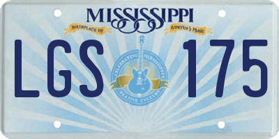 MS license plate LGS175