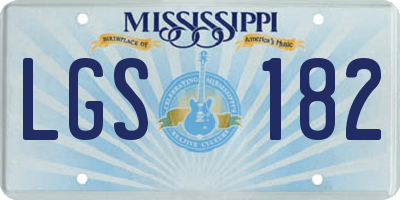MS license plate LGS182