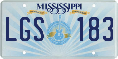 MS license plate LGS183