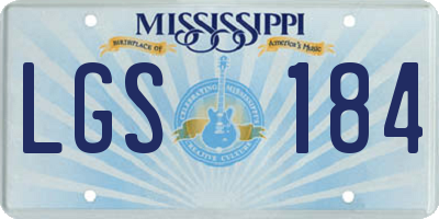 MS license plate LGS184