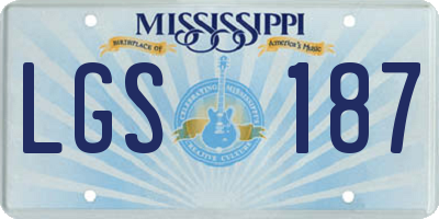 MS license plate LGS187