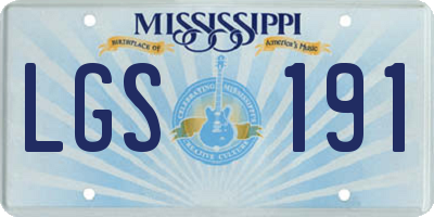 MS license plate LGS191