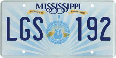 MS license plate LGS192