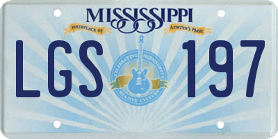MS license plate LGS197