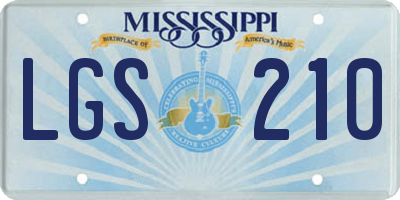 MS license plate LGS210