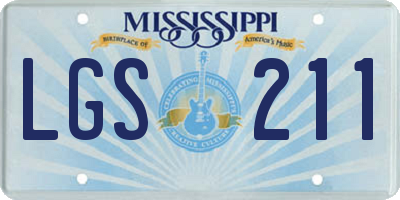 MS license plate LGS211