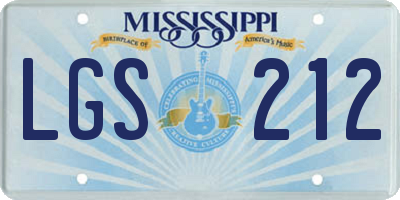MS license plate LGS212