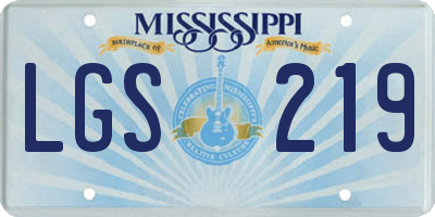 MS license plate LGS219