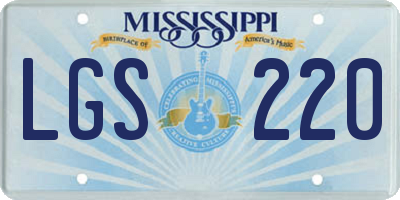 MS license plate LGS220