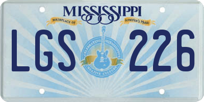 MS license plate LGS226