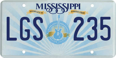 MS license plate LGS235