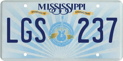 MS license plate LGS237