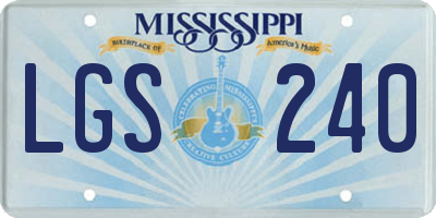 MS license plate LGS240