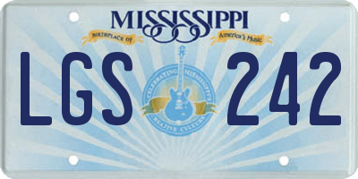 MS license plate LGS242